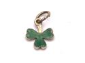 9ct  Gold Enamaled 3 Leaf Clover