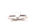 Silver Hammered Heart Ring Size N