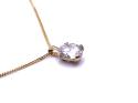 9ct Yellow Gold CZ Pendant & Chain