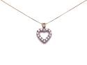 9ct Gold CZ Heart Pendant & Chain