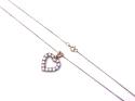 9ct Gold CZ Heart Pendant & Chain