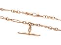 An Old 9ct Yellow Gold Albert Chain With T Bar