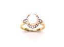 18ct Yellow Gold Opal & Diamond Cluster Ring 0.20c