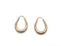 9ct Oval Creole Hoop Earrings