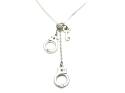 Silver Handcuffs & Key Pendant & Chain