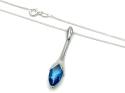 Silver Blue CZ Pendant & Chain