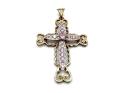 9ct Yellow Gold Pink CZ Cross Pendant