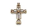 9ct Yellow Gold Pink CZ Cross Pendant