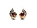 9ct Yellow Gold Ruby & Diamond Earrings