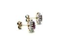 9ct Yellow Gold Ruby & Diamond Earrings