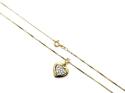 18ct Gold CZ Heart Pendant & Chain