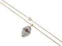 9ct Yellow Gold Ruby & Diamond Pendant