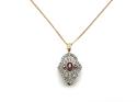 9ct Yellow Gold Ruby & Diamond Pendant