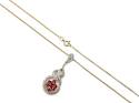 9ct Gold Tourmaline & Diamond Pendant