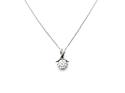 9ct White Gold CZ Pendant & Chain