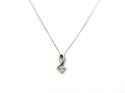 9ct White Gold CZ Pendant & Chain