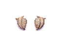 9ct Yellow Gold Clip On Leaf Earrings