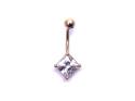 9ct Yellow Gold CZ Belly Bar