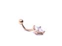 9ct Yellow Gold CZ Belly Bar