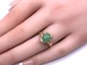 18ct Yellow Gold Jade & Diamond Ring