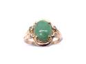 18ct Yellow Gold Jade & Diamond Ring