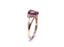 9ct Gold Rhodalite Garnet & CZ Ring