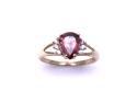 9ct Gold Rhodalite Garnet & CZ Ring