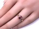 9ct Gold Rhodalite Garnet & CZ Ring