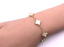 Gold Plated Mother Of Pearl 5 Clover Bracelet