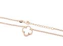 Silver Gold Plated Mother Of Pearl Clover Necklet