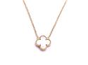 Silver Gold Plated Mother Of Pearl Clover Necklet