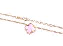 Gold Plated Pink Clover Necklet 16-18 inches