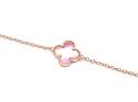 Silver Gold Plated Pink Clover Bracelet