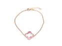 Silver Gold Plated Pink Clover Bracelet