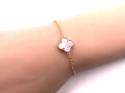 Silver Gold Plated Pink Clover Bracelet