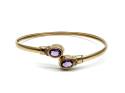 9ct Gold Amethyst & Diamond Bangle