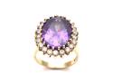 9ct Purple & White CZ Cluster Ring