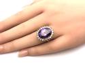 9ct Purple & White CZ Cluster Ring