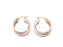 9ct Yellow Gold CZ Hoop Earrings