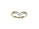 9ct Yellow Gold Diamond Wishbone Ring 0.08ct