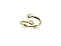 9ct Yellow Gold Diamond 2 Stone Torque Ring