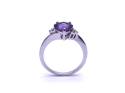 9ct White Gold Amethyst & Diamond Ring