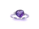 9ct White Gold Amethyst & Diamond Ring