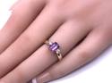 9ct Yellow Gold Amethyst & CZ Ring