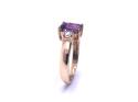 9ct Yellow Gold Amethyst & CZ Ring