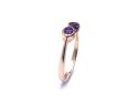 9ct Yellow Gold Amethyst 2 Stone Ring