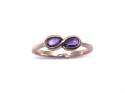 9ct Yellow Gold Amethyst 2 Stone Ring