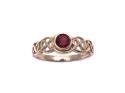 9ct Yellow Gold Garnet Celtic Ring