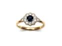 9ct Yellow Gold Sapphire & Diamond Cluster Ring