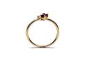 9ct Yellow Gold Ruby & Diamond 2 Stone Ring